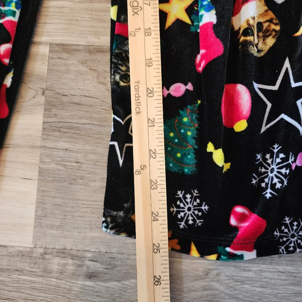 Festive Black Cat Ugly Jumpsuit with Holiday Print - Picture 3 of 8